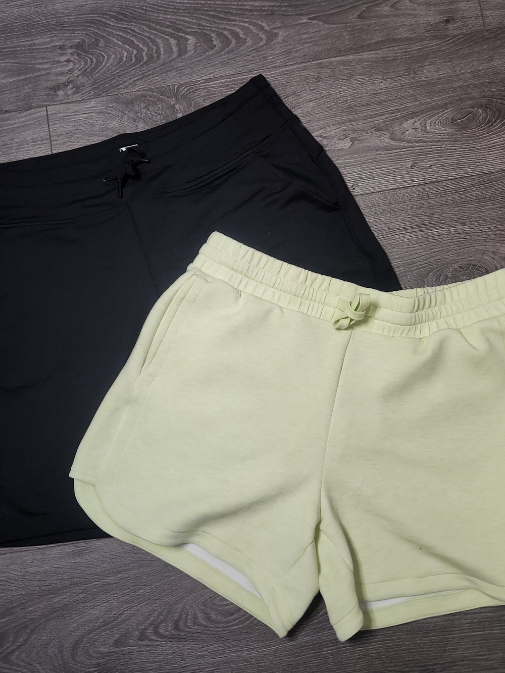 Mondetta Women’s Athletic Shorts - Black & Light Green